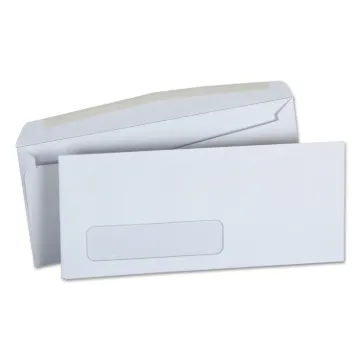Business Envelope, #10, Monarch Flap, Gummed Closure, 4.13 x 9.5, White, 500/Box
