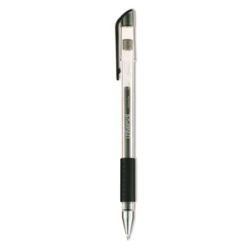 Comfort Grip Gel Pen, Stick, Medium 0.7 mm, Black Ink, Clear Barrel, Dozen