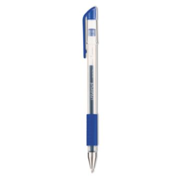 Comfort Grip Gel Pen, Stick, Medium 0.7 mm, Blue Ink, Clear Barrel, Dozen