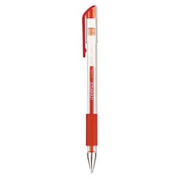 Comfort Grip Gel Pen, Stick, Medium 0.7 mm, Red Ink, Clear Barrel, Dozen