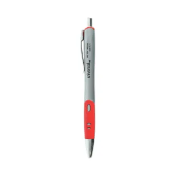 Comfort Grip Retractable Gel Pen, Medium 0.7mm, Red Ink, Silver Barrel, Dozen