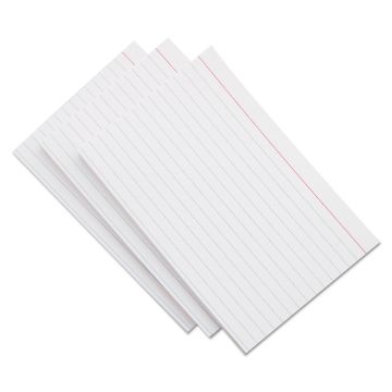 Ruled Index Cards, 5 x 8, White, 100/Pack (MINIMUM ORDER QUANTITY IS 1 CT OR 40 PK)