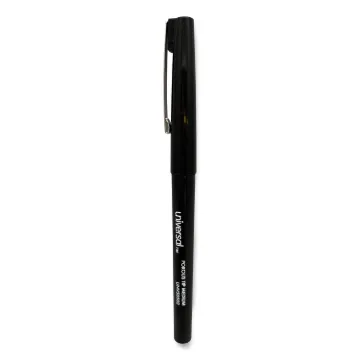 Porous Point Pen, Stick, Medium 0.7 mm, Black Ink, Black Barrel, Dozen