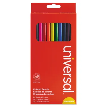 Woodcase Colored Pencils, 3 mm, Assorted Lead/Barrel Colors, 24/Pack