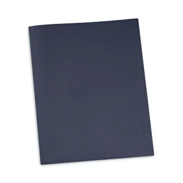 Two-Pocket Portfolios with Tang Fasteners, 11 x 8 1/2, Dark Blue, 25/Box