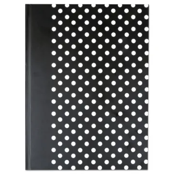 Casebound Hardcover Notebook, 1 Subject, Wide/Legal Rule, Black/White Cover, 10.25 x 7.63, 150 Sheet