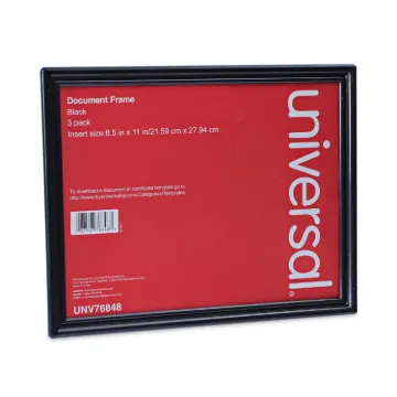 All Purpose Document Frame, 8 1/2 x 11 Insert, Black, 3/Pack