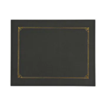 Certificate/Document Cover, 8 1/2 x 11 / 8 x 10 / A4, Black, 6/PK