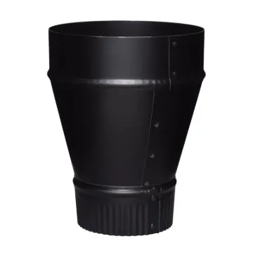 Imperial BM0074 Stove Pipe Reducer, 6 x 4 in, Crimp, 24 ga Thick Wall, Black, Matte