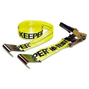 Ratchet Tie-Down Strap, Flat Hooks, 2 in W, 27 ft L, 3,333 lb Load Cap, Heavy Duty