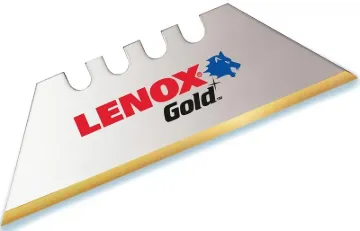 Lenox Gold 20350GOLD5C Utility Knife Blade, 1 in L, Bi-Metal/HSS, 2 -Point, 5/PK, Pack