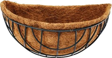 Landscapers Select GB-4315-3L Wall Basket with Natural Coconut Liner, Half-Circle, 22 lb Capacity, M