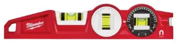 Milwaukee 48-22-5210 Torpedo Level, 10 in L, 3 -Vial, Magnetic, Aluminum, Red