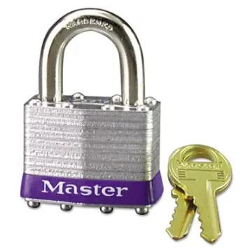 Master Lock 1D Keyed Padlock, Different Key, 5/16 in Dia Shackle, 15/16 in H Shackle, Steel Shackle,