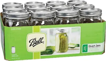 Ball 1440067000 Wide Mouth Mason Jar, 32 oz Capacity, Glass