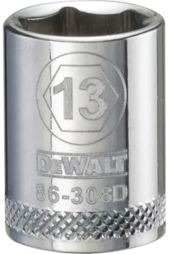 DeWALT DWMT86308OSP Hand Socket, 13 mm Socket, 3/8 in Drive, 6 -Point, Vanadium Steel, Polished Chro