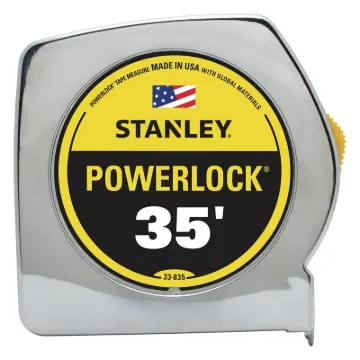 STANLEY 33-835 Measuring Tape, 35 ft L Blade, 1 in W Blade, Steel Blade, ABS Case, Chrome Case