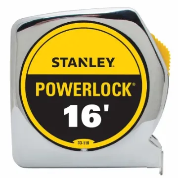 STANLEY 33-116 Measuring Tape, 16 ft L Blade, 3/4 in W Blade, Steel Blade, ABS Case, Chrome Case