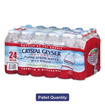Crystal Geyser Alpine Spring 24514-7 Bottle Water, Liquid, Spring Flavor, 16.9 oz Package, Bottle