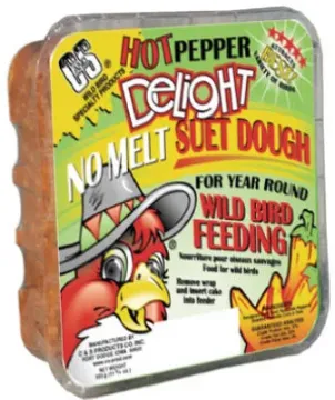 C&S Delight CS12553 No-Melt Bird Suet Dough, Hot Pepper Flavor, 11.75 oz Package