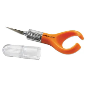 FISKARS 163050-1001 Fingertip Knife, Steel Blade, Plastic Handle, Finger Loop Handle, 4 in OAL