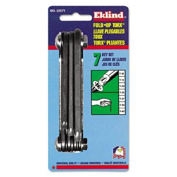 Torx Fold-Up Key Set, T-10 to T-40, Black Oxide