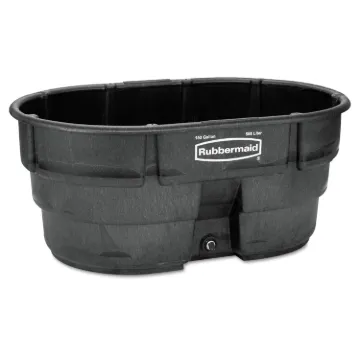 Rubbermaid FG424500BLA Stock Tank, 150 gal Capacity, Plastic, Black