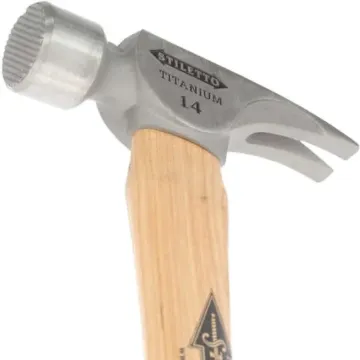 STILETTO TI14MC Framing Hammer, 14 oz Head, Straight Claw, Milled Head, Titanium Head