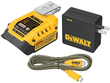 DEWALT Battery Charger and USB Wall Charging Kit, For 20V and 60V Dewalt Batteries, Charge Devices U