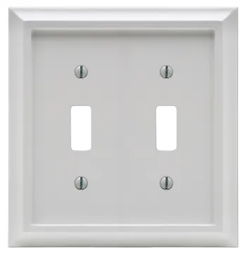 Amerelle 2040TTW Wallplate, 2 -Gang, Wood, White