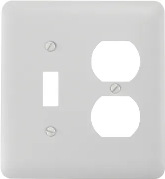 Amerelle 935TDW Wallplate, 5 in L, 4-5/8 in W, 2 -Gang, Steel, White