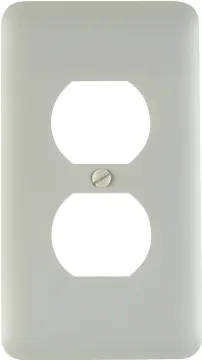 Amerelle 935DW Receptacle Wallplate, 5 in L, 2-13/16 in W, 1 -Gang, Steel, White