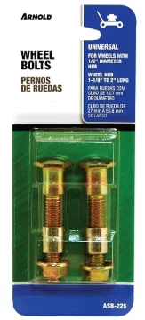 ARNOLD ASB-225 Wheel Bolt, Universal, Steel, For: Wheels with 1/2 in Dia Bore and Hub Width From 1-1