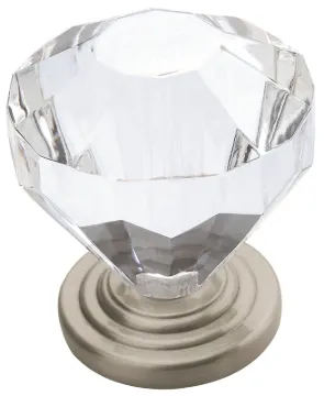 Amerock Traditional Classics Series 14303G10 Cabinet Knob, 1-3/8 in Projection, Acrylic/Zinc, Satin