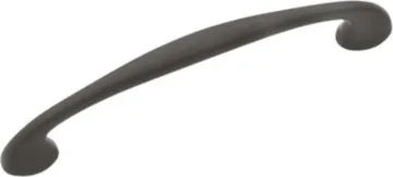 Amerock BP4479FB Drawer Pull, 4-15/16 in L Handle, 1-1/8 in H Handle, 15/16 in Projection, Zinc, Bla