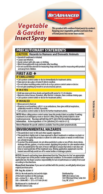 BioAdvanced 701521A Vegetable and Garden Insecticide, Liquid, Spray ...