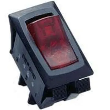 GB GSW GSW-42 Rocker Switch, 8/16 A, 125/250 V, SPST, 0.55 x 1.12 in Panel Cutout, Nylon Housing Mat