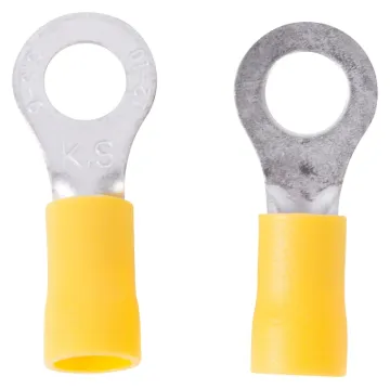 GB 10-107 Ring Terminal, 600 V, 12 to 10 AWG Wire, 12 to 1/4 in Stud, Vinyl Insulation, Copper Conta