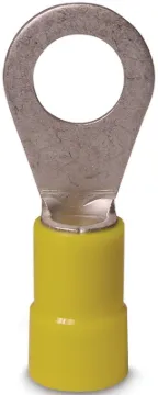 GB 20-106 Ring Terminal, 600 V, 12 to 10 AWG Wire, #8 to 10 Stud, Vinyl Insulation, Copper Contact,