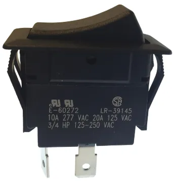 GB GSW GSW-45 Rocker Switch, 10/20 A, 125/250 V, SPST, 0.83 x 1.45 in Panel Cutout, Nylon Housing Ma