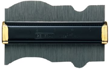GENERAL 837 Contour Gauge with Pins, 6 in L, 3-1/2 in W, SAE Graduation, Stainless Steel
