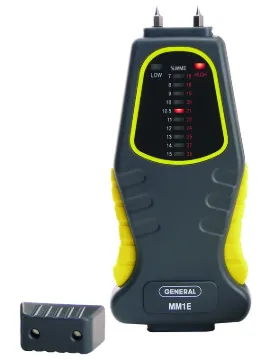 GENERAL MM1E Moisture Meter, 7 to 15% WME Low, 16 to 35% WME High, 0.1 % Accuracy, LED Display