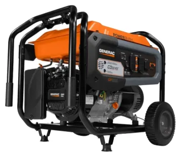 GENERAC GP 7683 Portable Generator, 54.2/27.1 A, 120/240 V, Gas, 6.9 gal Tank, 10.5 hr Run Time, Rec
