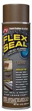 Flex Seal FSBRNR20 Rubberized Spray Coating, Brown, 14 oz, Can