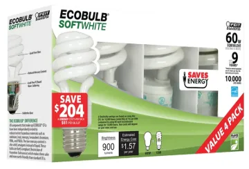 Feit Electric ESL13T/4 Compact Fluorescent Bulb, 13 W, Spiral Lamp, Medium E26 Lamp Base, 900 Lumens