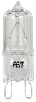 Feit Electric BPQ40/G9 Halogen Bulb, 40 W, G9 Lamp Base, JCD T4 Lamp, 3000 K Color Temp, 2000 hr Ave