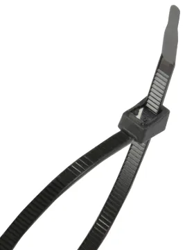 GB 46-308UVBSC Cable Tie, Double-Lock Locking, 6/6 Nylon, Black