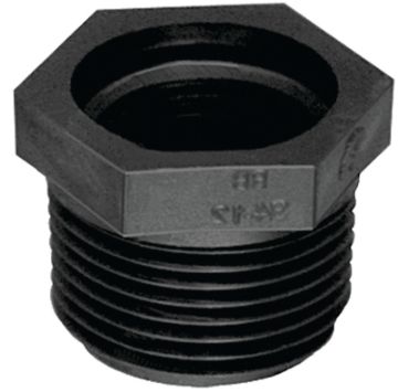 GREEN LEAF RB10-34P Reducing Pipe Bushing, 1 x 3/4 in, MPT x FPT, Black