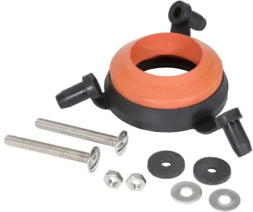 FLUIDMASTER 2602G-008-P10 Universal Tank-to-Bowl Gasket System, 2 in Dia, Rubber/Stainless Steel, Bl
