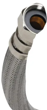 FLUIDMASTER B1H12 High-Flexible Water Heater Connector, 3/4 in, FIP, Stainless Steel, Nickel, 12 in